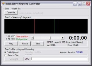 BlackBerry Ringtone Generator - Recoding