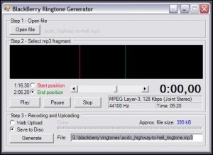 BlackBerry Ringtone Generator - Saved on the Pearl