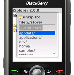 Ziplorer for BlackBerry Wireless Handheld