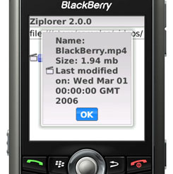 Ziplorer for BlackBerry Wireless Handheld
