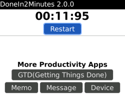 DoneIn2Minutes - GTD Timer for BlackBerry