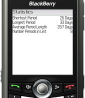 Menstrual Calendar for BlackBerry Wireless Handheld