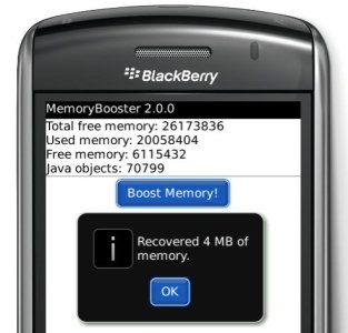 MemoryBooster on BlackBerry Storm