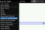 ActionPad BlackBerry Calendar Integration